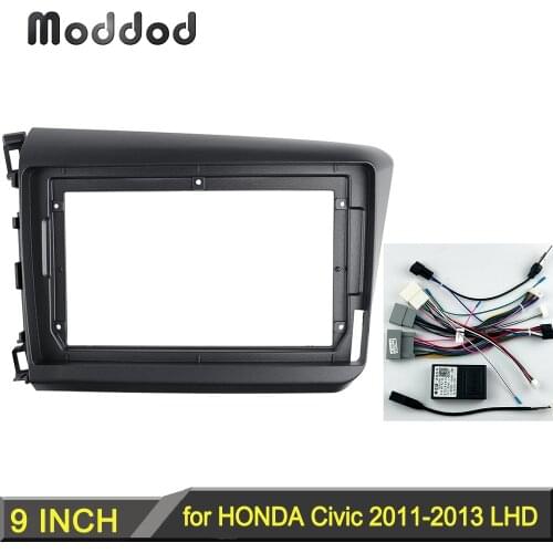 Car Radio Fascia for HONDA CIVIC 2012 9 inch Dash Kit Refitting Installation Frame Stereo Panel Head Unit Bezel Left Hand Drive