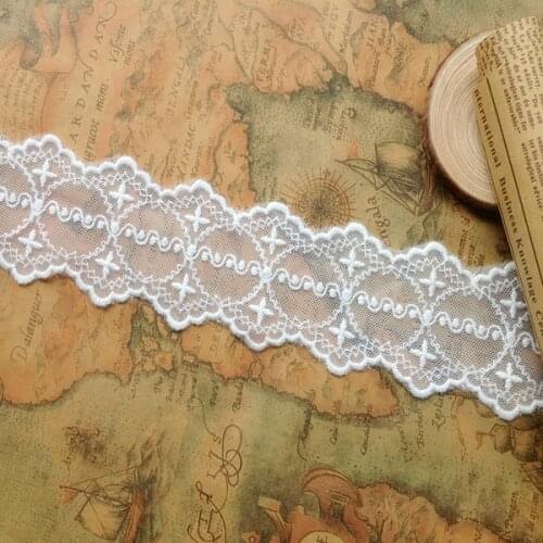 White Cotton Embroidered Lace Trimming DIY Handmade Lace Materials, Clothing Accessories Lace
