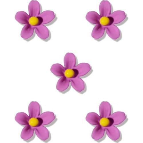Shiny 5Pcs Useful for Female DIY Nail Flower Ornament Colorful Colorful Flower Nail Ornament