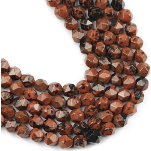 YHBZRET Faceted Mahogany obsidian Natural Stone beads for Jewelry Making 8MM 45pcs Spacers Loose beads DIY bracelets necklace