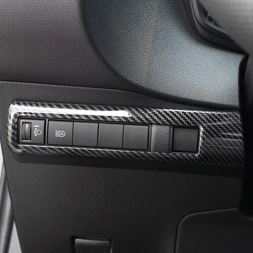For Toyota Corolla 2019 2020 2021 ABS Carbon Fiber Headlight Switch Cover Trim Center Control Button Frame Interior Accessories