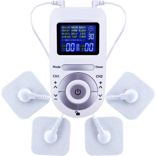 Tens Machine 12 Modes Electric Body Pulse Massager Digital Therapy Machine EMS Muscle Stimulator with Electrodes Pads Tens Unit