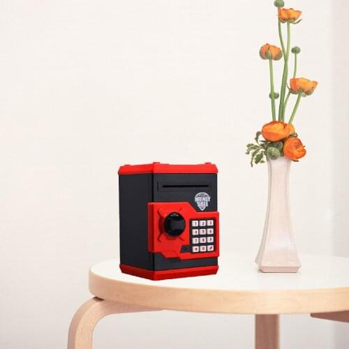 Electric Password Money Box Money Locker Auto Insert Bills Safe Box Password ATM Bank Saver (Battery Not Included)