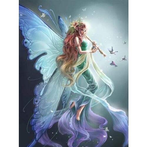 Fantasy Diamond Art Butterfly Girl Mosaic Embroidery Painting Rhinestone Drawing Picture Home Wall Decor Handcraft Gift Beadwork