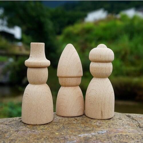 20Pc Beech Wood Peg Dolls Home Deco Natural Girls And Boys Family Unpainted Wood Blanks For Diy Wood Crafts For Baby Toys