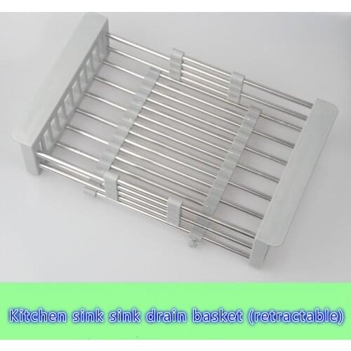 Kitchen sink filter basket stainless steel sink drain rack washbasin dish basket retractable filter kitchen appliances