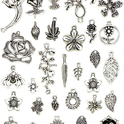 Lots Tibetan Silver Mixed Styles Charms Pendants DIY Jewelry For Necklace Bracelet Making Accessaries