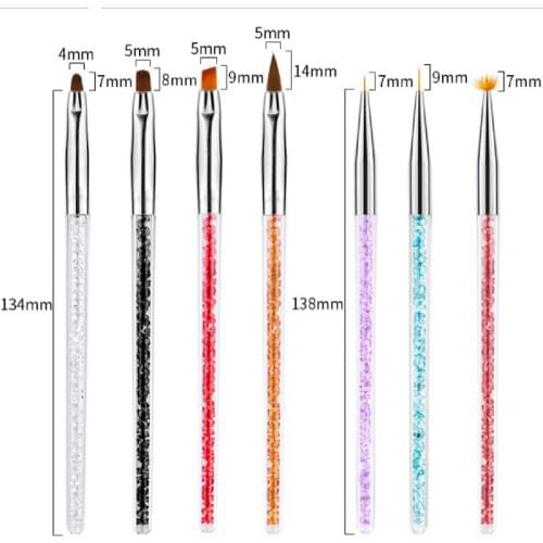 1 Pcs Nail Brush Set DIY Salon Manicure Painting Liner Brush Acrylic UV Gel Ombre Brush Liquid Powder Carving Pen Nail Art