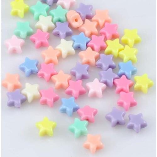 2017 New Mixed candy Acrylic Star Spacer Beads For jewelry handmade Diy 11mm 100pcs YKL0523