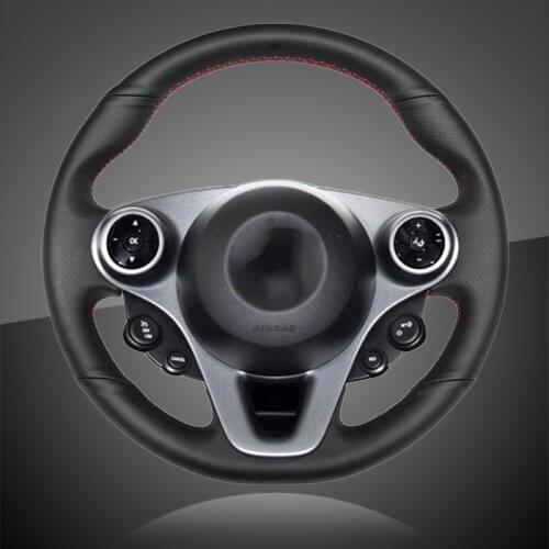 Auto Braid On The Steering Wheel Cover for Smart New Fortwo Forfour 2015 2016 2017 Car Braiding Covers