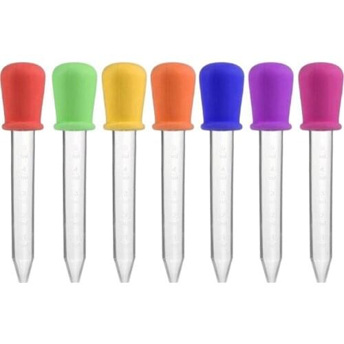 1PC 5ml Silicone Pipette Liquid Food Dropper Plastic Baby Feeding Medicine Dropper Spoon Burette Infant Utensils