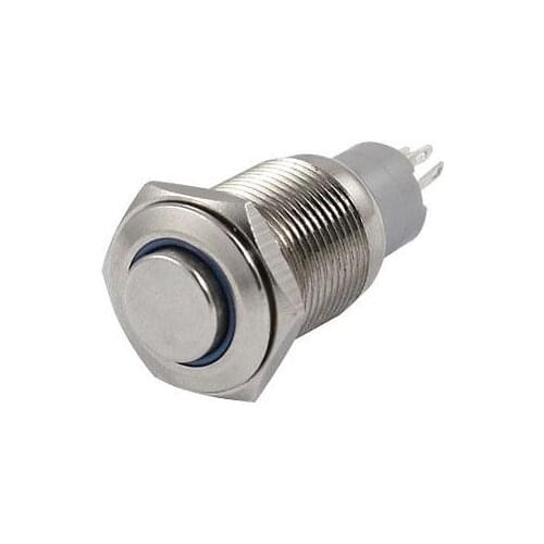 Blue LED Light Illuminated 16mm 12V Momentary Stainless Steel Push Button Switch
