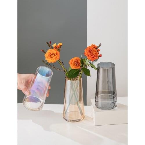 Modern Glass Vase Creative Colourful Terrarium Small Flower Pot Hydroponic Systems Aesthetic Room Home Decoration