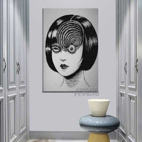 Spiral Girl Junji Ito Terror Art Decoration Prints Home Decor Canvas Dorm Living Room Bedroom Painting Wall Art Poster