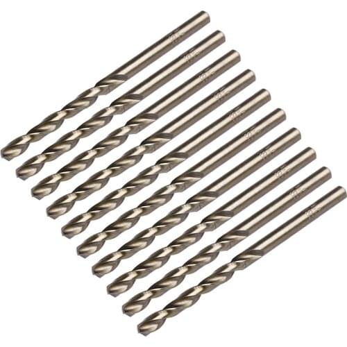 10Pcs 1/1.5/2/2.5/3/3.2/3.5/4/4.5/5mm M35 Round Shank HSS-Co Cobalt Twist Drill Spiral Drill Bit