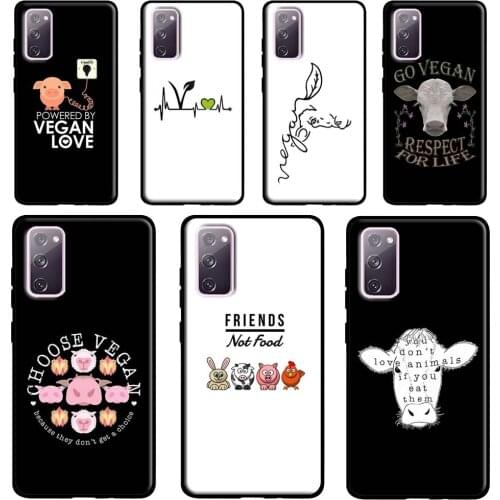 Vegetarian VEGAN ANIMAL LOVE VEGGIE Case For Samsung Galaxy S20 FE S21 Ultra Note 20 Note 9 10 S10e S8 S9 S10 Plus Phone Cover