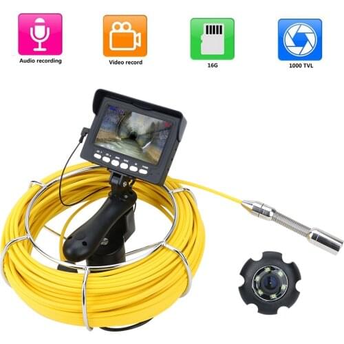 4.3 Monitor Handheld Industrial Pipe Inspection Video Camera, 16GB TF Card DVR IP68 Drain Sewer Pipeline Endoscope