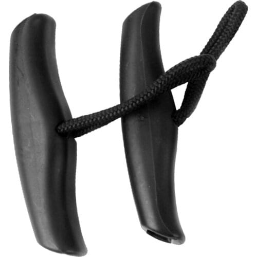 2 Pieces Durable Black Nylon Kayak Canoe Boat Pull Carry Handle with Cord Front