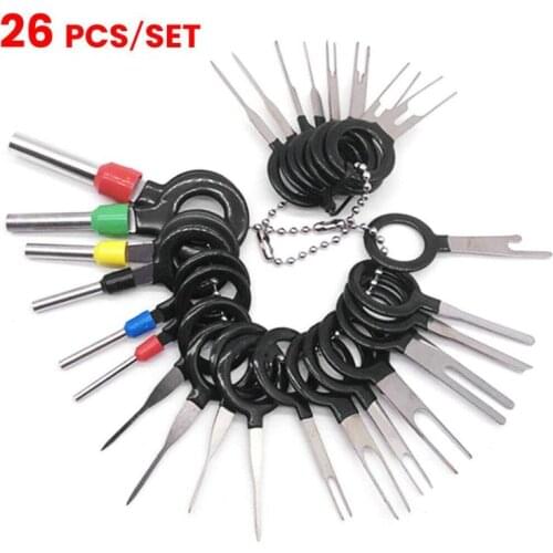 26PCS Car Terminal Removal Electrical Wiring Crimp Connector Pin Extractor Kit Automobiles Terminal Repair Hand Tools