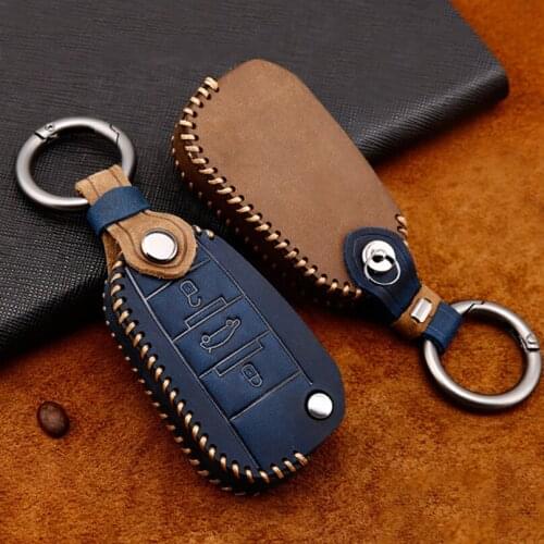 3 Button Genuine Leather Car Key Case For Peugeot 3008 208 308 508 408 2008 307 4008 For Citroen C4 Protector Cover Holder