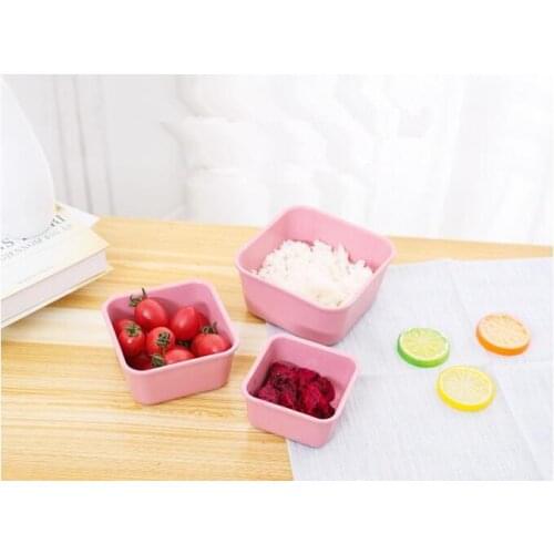 3pcs/lot Wheat Straw Microwave Tableware Bento Box Biodegradable Natural Student Portable Food Storage Box Lunch Box OK 0885