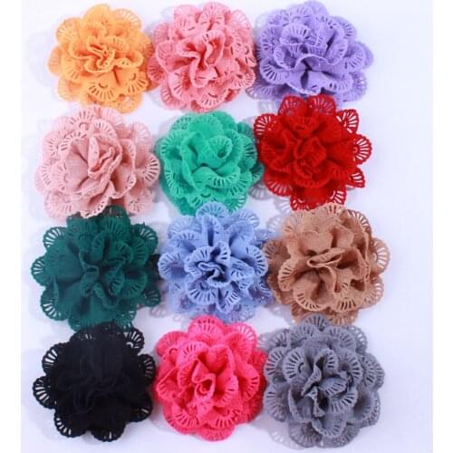 50PCS 10CM Chiffon Fabric Ballerina Flowers For Hair Clips DIY Supplies Weddings Garment Shoes Accessories U Pick Color