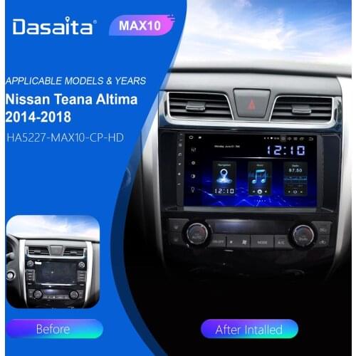 Dasaita 10.2" 1 Din Android 10.0 Multimedia Player Car Radio Player Stereo for Nissan Teana Altima Radio 2013 2014 2015 Carplay