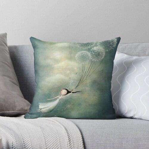 Away With The Fairies Throw Pillow Cushion Cover Polyester Throw Pillows Case On Sofa Home Living Room Car Seat Decor