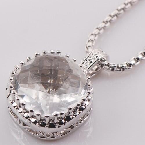 White Crystal Zircon 925 Sterling Silver Fashion Jewelry Pendant TE436