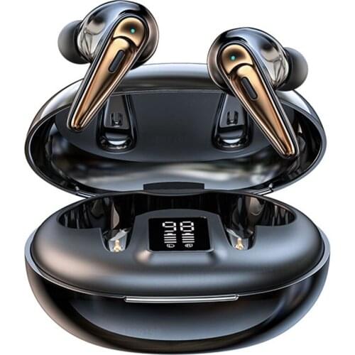 Wireless Bluetooth Headphones with Microphone Button Control TWS Bluetooth Earphones Sports Waterproof Headsets Black