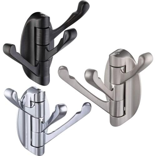 1pcs Solid Metal Swivel Hook Heavy Duty Folding Swing Arm Triple Coat Hook with Multi Three Foldable Arms Towel/Clothes Hanger