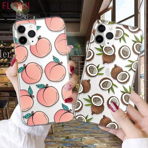 Tropical Fruit Avocado Peach Pattern Phone Cases For iPhone 12 Mini 11Pro Max 8 8Plus 7 7Plus 6 6S Plus SE 2020 Soft TPU Cover