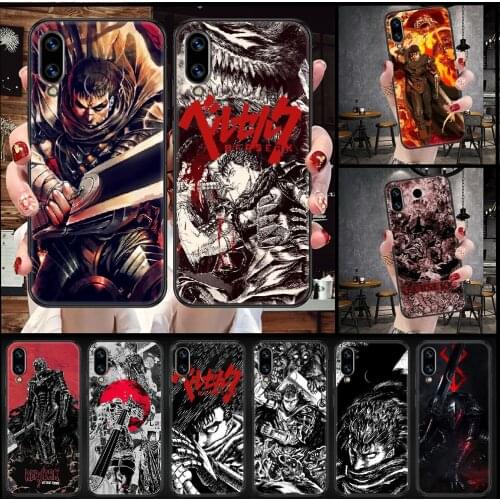 Berserk Guts Anime Phone case For Huawei Honor 6 7 8 9 10 10i 20 A C X Lite Pro Play black pretty funda fashion back painting