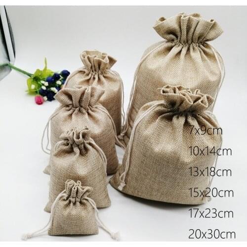 6pcs/lot Jute Bags Gift Drawstring Pouch Gift Box Packaging Bags For Gift Linen Bags Jewelry Display Wedding Sack Burlap Bag Diy