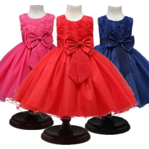 Baby Princess Christmas Party Dresses For Girls 1 2 Yrs Toddler Birthday Costume Newborn New Year Evening Tulle Fabrics Dress