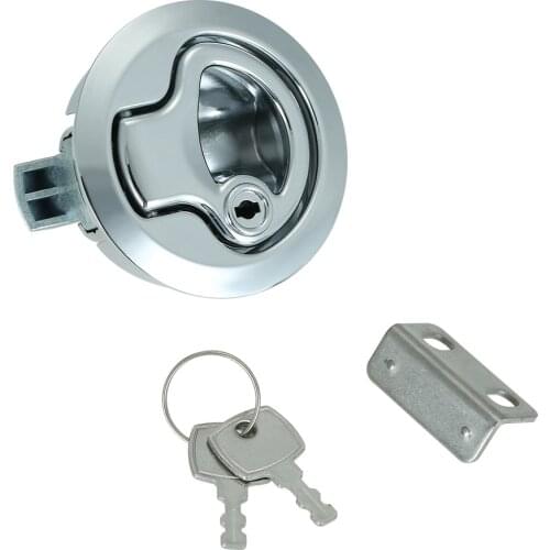 Flush Pull Latch Lock 50MM Cabinet Door Latch Handle Lock Kit With 2 Key RV Camper Accessories For Caravan Boat Car Hardware