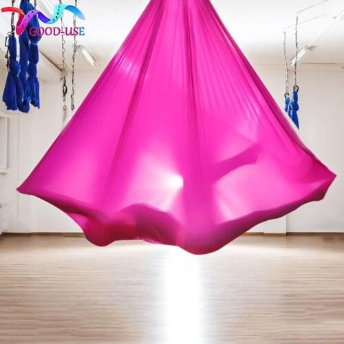 4 meters length Anti-Gravity Yoga Hammock Elasticity Aerial Yoga Flying Swing Aerial Traction Belts Pilates Body Shaping Device