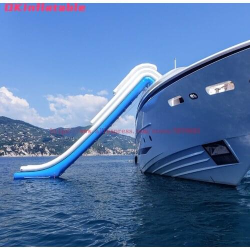 Yacht Used Water Park Slide , Water Slide Boat , Inflatable Yacht floating Water Slide for summer season