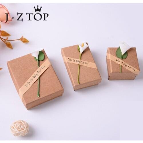 JZTOP Retro Lily Packaging Box Beautiful Rings Necklace Bracelet Jewelry Gifts Boxes