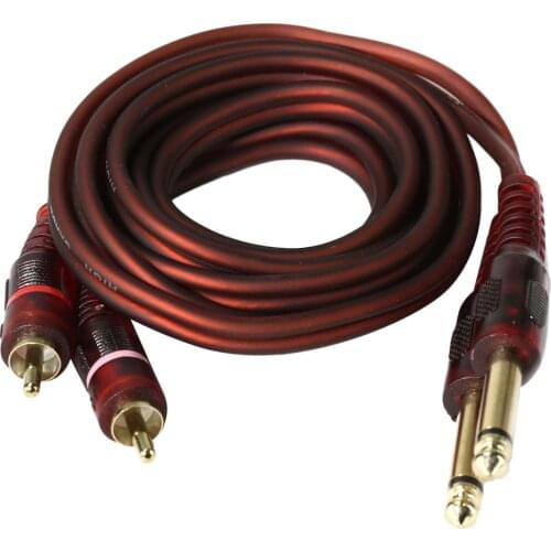 RCA to 1/4 Cable, Quarter inch Jack to RCA (2 x 6.35mm Stereo to 2 RCA) Audio Y Splitter Cable Insert Cable - 5 feet/1.5 Meters