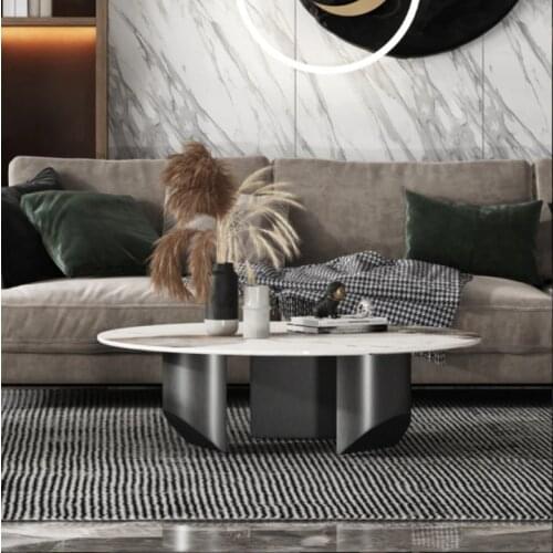 Rock plate tea table round simple modern living room simple minimalist coffee table