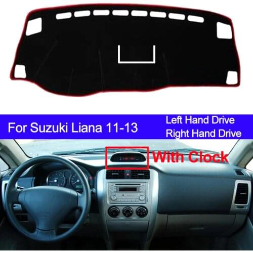 Car Dashboard Cover Dash Mat For Suzuki Liana 2011 2012 2013 with Clock Dashmat Pad Carpet Dash Board Sun Shade Auto Car Styling