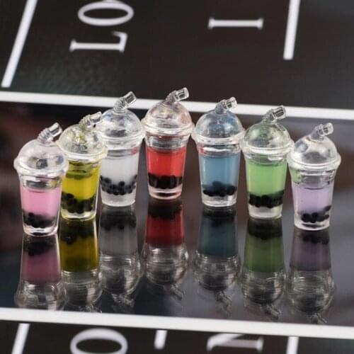 6pcs Doll Re-ment Miniature Pretend Food Toys Mini Resin Milk tea cup Drink for blyth bjd barbies Dollhouse Kitchen toys