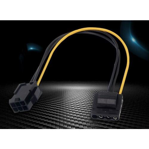 Molex To PCI-E Power Adapter IDE 4Pin 4 Pin Female to 6 Pin Female 6Pin Graphics Video Card Converter Cable 1pcs 1 pcs wholesale