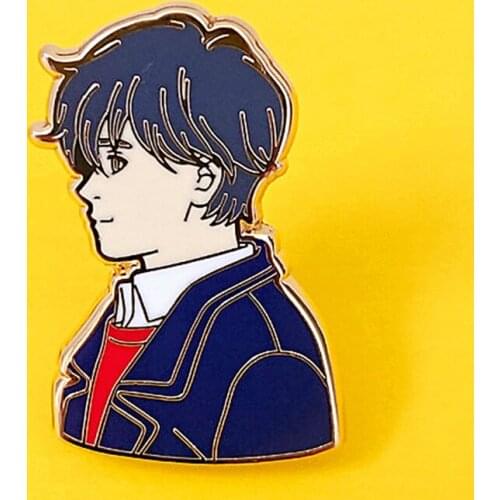 Cartoon Anime Eiji Okumura Enamel Brooch Pin Backpack Hat Bag Collar Lapel Pins Badges Women Mens Fashion Jewelry Accessories
