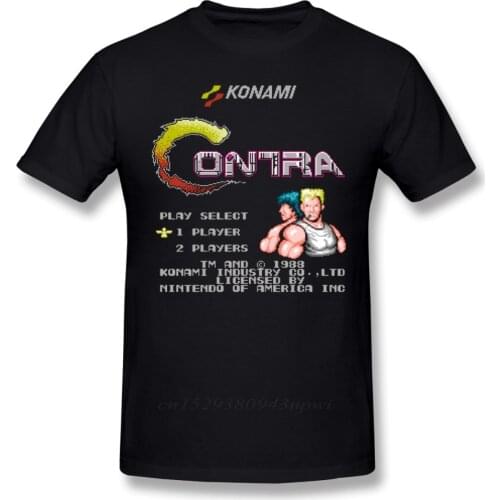 Contra T Shirt Contra T-Shirt Short Sleeve Classic Tee Shirt Funny Graphic Cotton Mens Plus size Tshirt