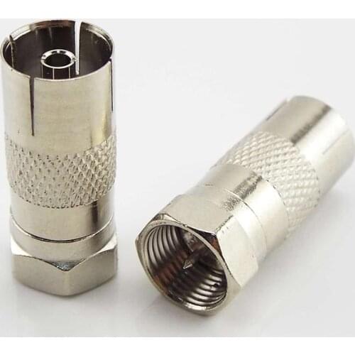 Nickel-plated F Type Male Plug Connector Socket to RF Coax For TV Aerial Female RF Adapter Adaptors A7
