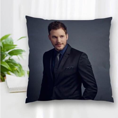 Custom Chris Pratt Actor Pillow Slips Polyester Decorative Pillowcases Zipper Pillow Case Pillowcase Cover Square 40x40cm