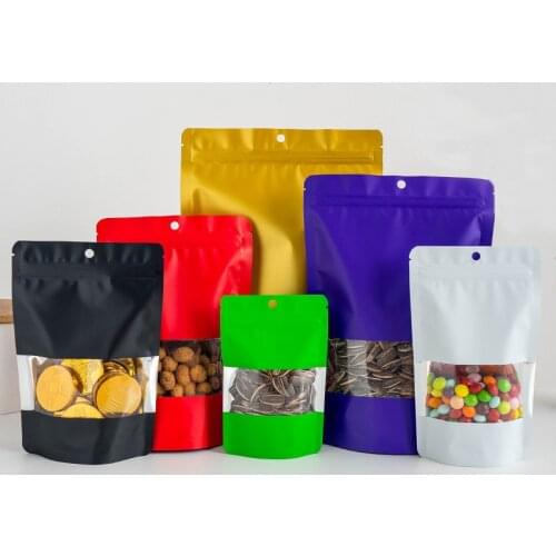 Thick Food Cookies Aluminum Foil Mylar Stand Up Pouches Smell Proof Reclosable Plastic Zip Lock Packaging Bags with Clear Window