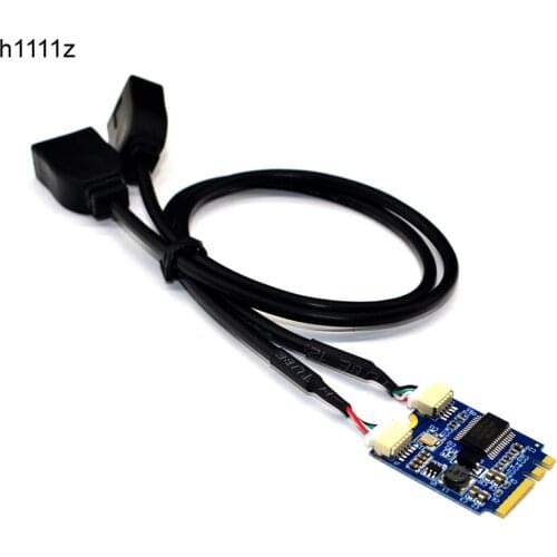 H1111Z M.2 to USB Riser Card M.2 NGFF KEY A-E to Dual Port USB2.0 Expansion Card Converter Cable USB M.2 Riser USB Cable Adapter